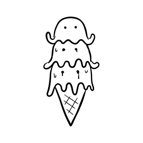 クラゲアイス made by メルトアイスクリーム（トリプル） / T022-WH 2枚目の画像