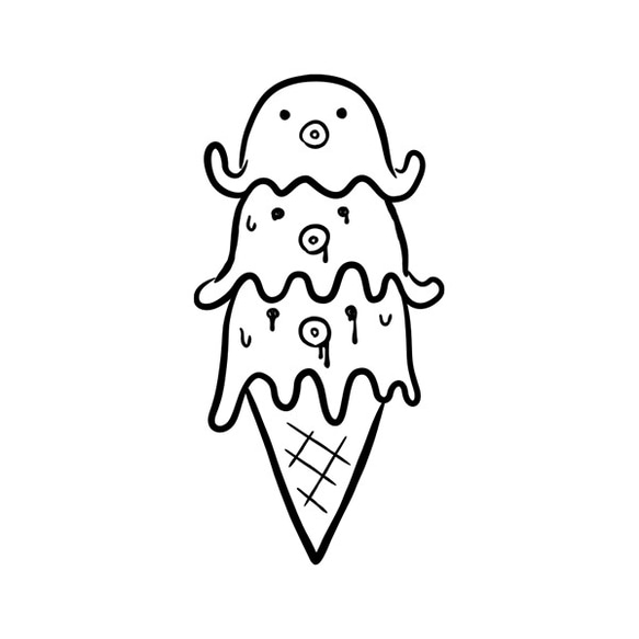 タコアイス made by メルトアイスクリーム（トリプル） / T024-WH 2枚目の画像