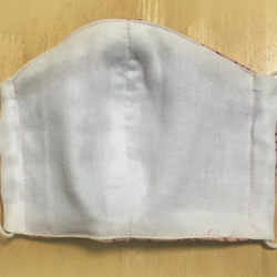 麻の葉模様（桃色）Ｗガーゼの立体布マスク 3枚目の画像