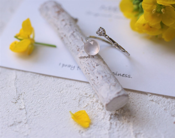 Creema限定 ポイントアップ」＊小さなローズクォーツのキラキラリング