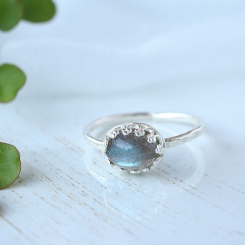 シラー 透明度 抜群 ラブラドライト リング フリーサイズ