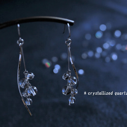 【Creema限量點上】銀925*閃光水晶石英和風流耳環*可換耳環 第7張的照片