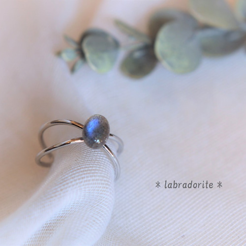 シラー 透明度 抜群 ラブラドライト リング フリーサイズ