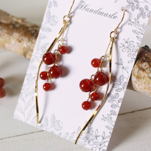 Creema限定 ポイントアップ】14kgf＊たわわな赤い実と蔓が揺れる 