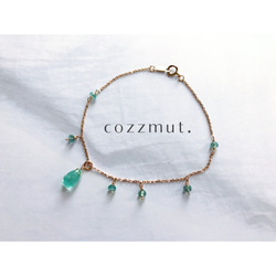 高品質エメラルドのブレスレット【14KGF】 ブレスレット cozzmut