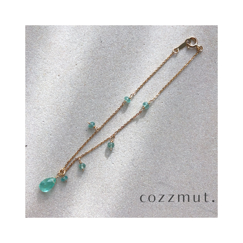 高品質エメラルドのブレスレット【14KGF】 ブレスレット cozzmut