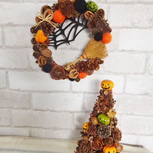 ハロウィン 木の実とフェルトのリース リース suno 通販 4645308