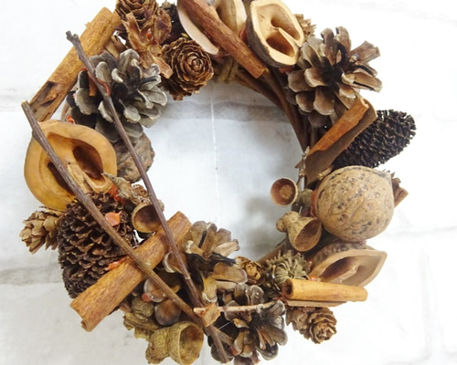 木の実のリース シナモン リース suno 通販 4694096｜Creema(クリーマ