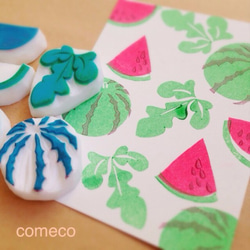 C】 サマー夏スイカアイスレターセットフレークシール