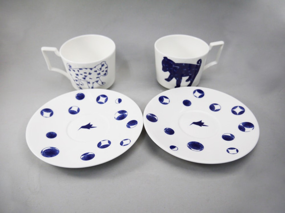 Shiba Dog Pair Tea Cup&Saucer 柴犬ティーカップ&ソーサーペアセット 2枚目の画像