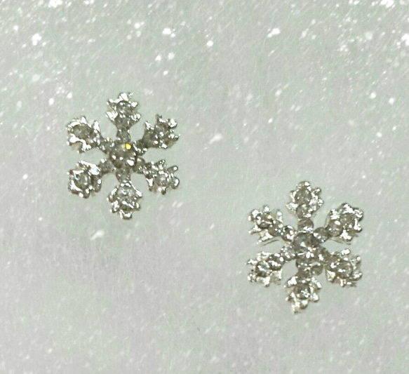 冬の華*Crystal of Snow*ピアス/イヤリング(type2) 2枚目の画像