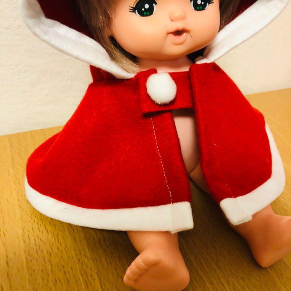 送料込☆クリスマス☆メルちゃん☆服☆サンタ☆ポンチョ☆ハンドメイド☆はなちゃん 2枚目の画像