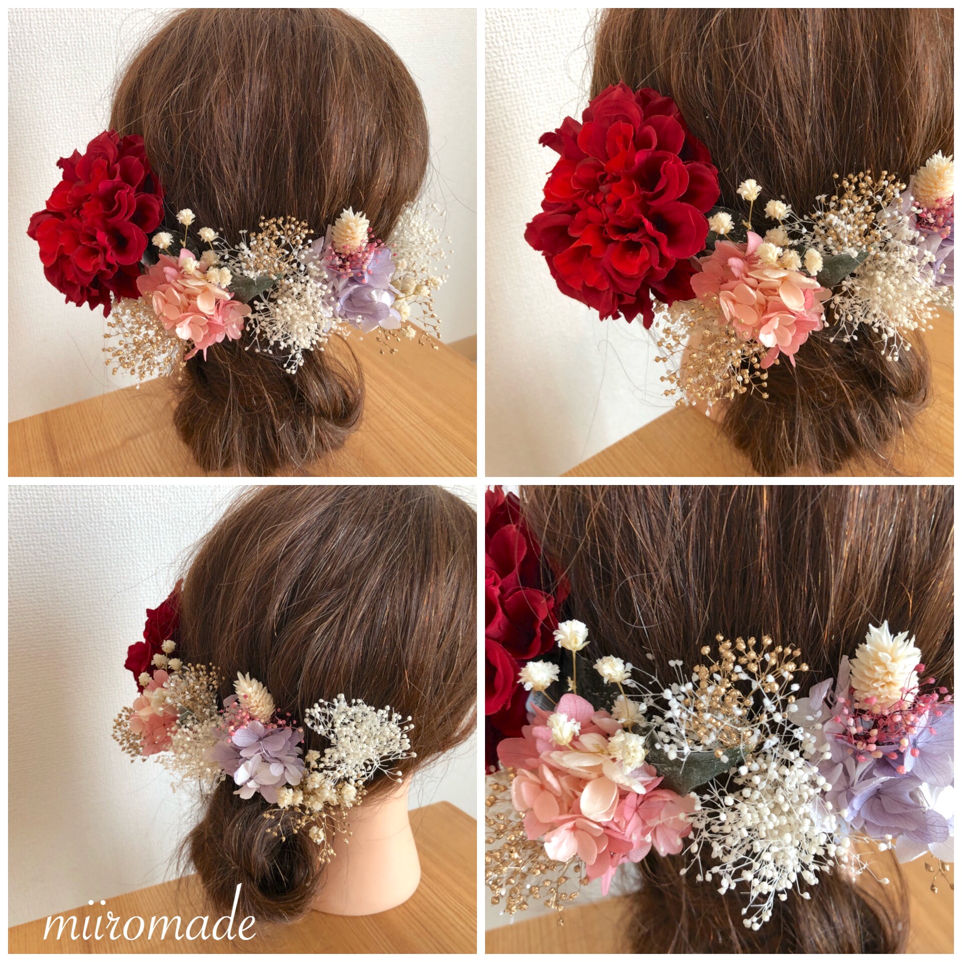 赤ダリア&パープルピンク