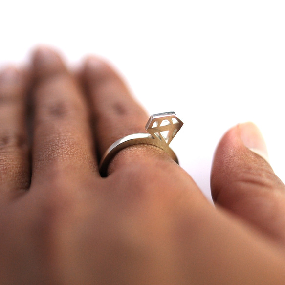 鑽石(open works diamond) 戒指 銀 第1張的照片