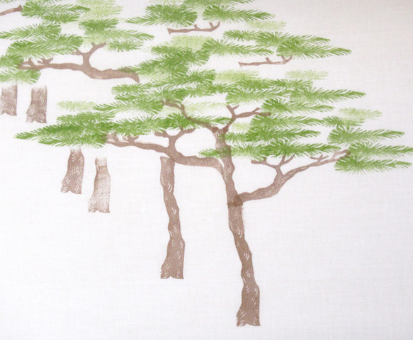 【琉球競馬 ンマハラシー　手ぬぐい】　松並木を走る琉球在来馬（受注制作） 5枚目の画像