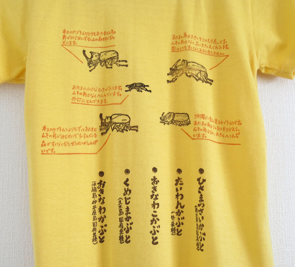 　沖縄のカブトムシ5種　キッズＴシャツ（お名前入れできます！） 4枚目の画像