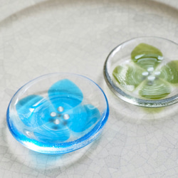 紫陽花豆豆皿６㎝　透明２枚セット 2枚目の画像
