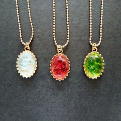レジンネックレス✩⃛清澄シマエナガ＊蓄光 展示用/レジン/秋のシマエナガ ススキ 蓄光 オルゴナイト