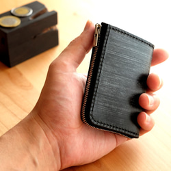 【受注製作】革の小財布  BRIDLE / BLACK 小さい財布・コンパクト・ブラック・ブライドルレザー 3枚目の画像