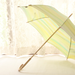 晴雨兼用日傘『海の透けるレモネード』（着物にも洋服にも　一点物） 2枚目の画像