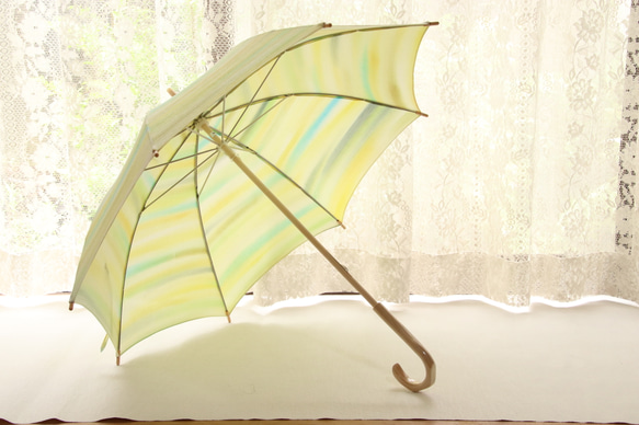 晴雨兼用日傘『海の透けるレモネード』（着物にも洋服にも　一点物） 5枚目の画像