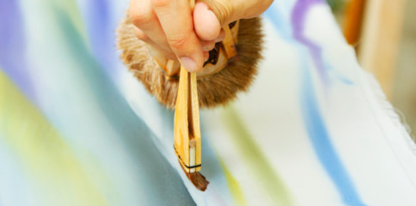 手繪遮陽傘“青竹林”（和服和服兩用） 第9張的照片