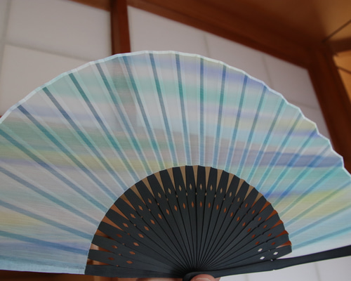 和紙扇子『恋する夕焼け』女持ち風彩染手描一点もの 和紙扇子『恋する夕焼け』女持ち風彩染手描一点もの 和装小物