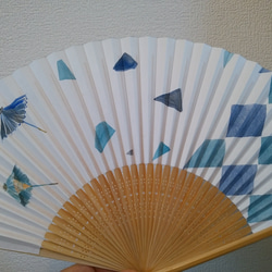 【京都の着物作家】 一点もの和紙扇子『風傘』 女持ち 4枚目の画像