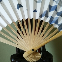 【京都の着物作家】 【名入れ無料】一点もの和紙扇子『風傘』 4枚目の画像