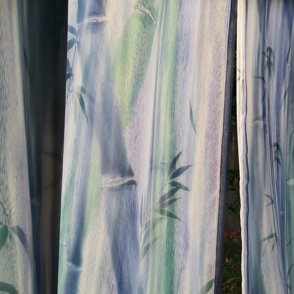 時間と共に色が変わるレースカーテン　『蒼竹』（LEXUSの選ぶ2016年度京都代表の匠として制作） 9枚目の画像