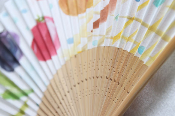 當天發貨☆“ 3折扣促銷”手繪折扇“京都蔬菜zappa-n” 第2張的照片
