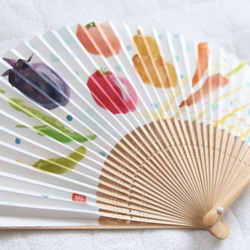 當天發貨☆“ 3折扣促銷”手繪折扇“京都蔬菜zappa-n” 第3張的照片