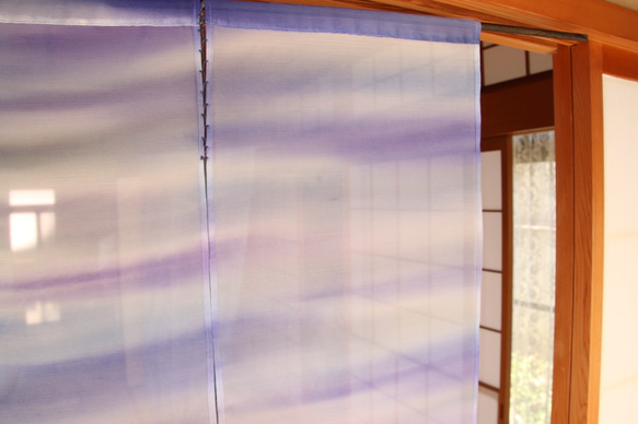 Noren融化“風”的“紫色霧氣”（大小順序，一件手染物，帶有圓棒） 第7張的照片
