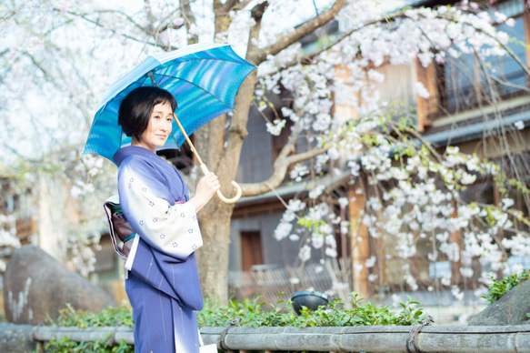 晴雨兼用的陽傘“深海”（和服、衣服、獨一無二的物品） 第2張的照片