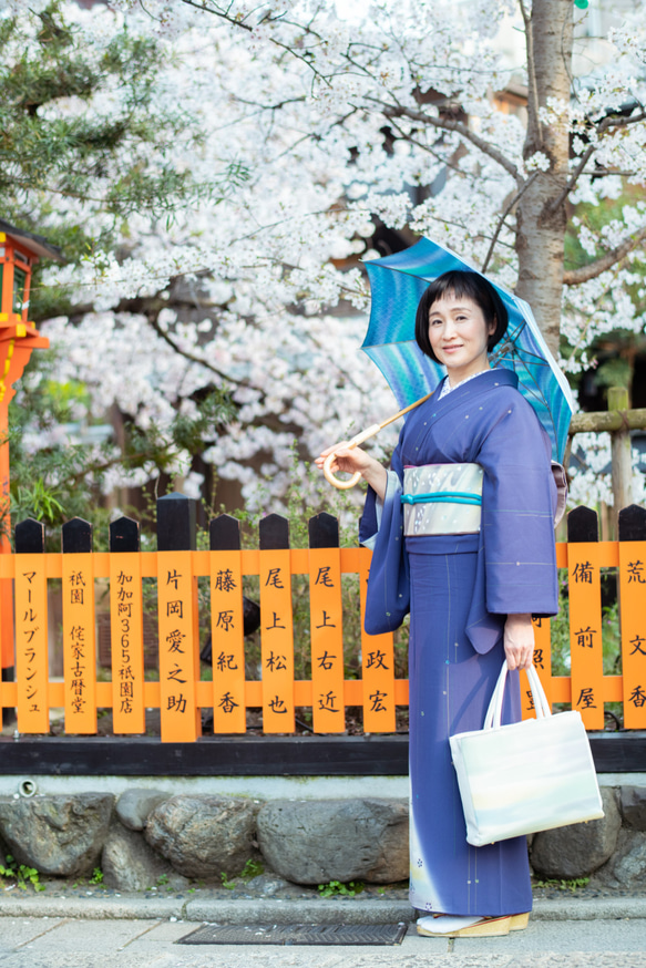 晴雨兼用日傘『深海』（着物にも洋服にも・一点物） 7枚目の画像