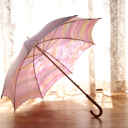 晴雨兼用日傘『隠れた華の想い』（着物にも洋服にも・水玉地紋生産中止のため、限定一本） 2枚目の画像
