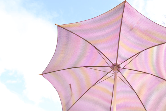 晴雨兼用日傘『隠れた華の想い』（着物にも洋服にも・水玉地紋生産中止のため、限定一本） 3枚目の画像