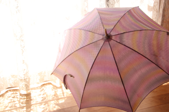 晴雨兼用日傘『隠れた華の想い』（着物にも洋服にも・水玉地紋生産中止のため、限定一本） 7枚目の画像