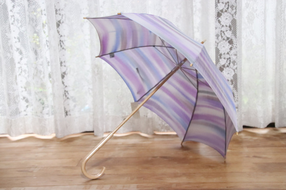 晴雨遮陽傘“Yukari no Kasumi”彎柄（用於和服和衣服，獨一無二的物品） 第7張的照片