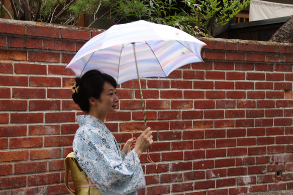 晴雨兼用的折疊遮陽傘“桐涼花”（和服、衣服、獨一無二的物品） 第3張的照片