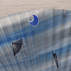 手繪日本紙夏季風扇“月光風傘畫卷”（一種） 第3張的照片