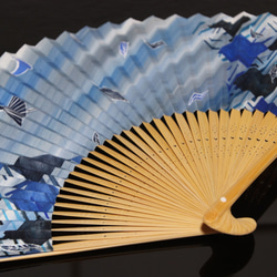 手繪日本紙夏季風扇“月光風傘畫卷”（一種） 第6張的照片