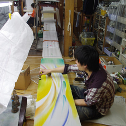 手繪日本紙夏季風扇“月光風傘畫卷”（一種） 第9張的照片