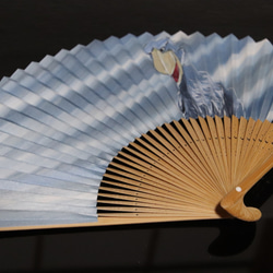 手繪日本紙夏季折扇“ Hashibiroko”（女人只有一件） 第1張的照片
