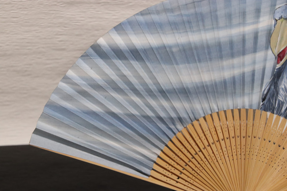 手繪日本紙夏季折扇“ Hashibiroko”（女人只有一件） 第5張的照片