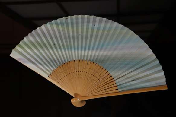 手繪日本紙夏季風扇“ Kazekare”（人種，一種） 第2張的照片