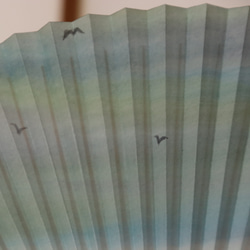 手繪日本紙夏季風扇“ Kazekare”（人種，一種） 第5張的照片
