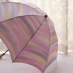 晴雨兼用折畳み日傘『隠れた華の想い』（着物にも洋服にも・一点物） 3枚目の画像