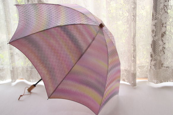 晴雨兼用折畳み日傘『隠れた華の想い』（着物にも洋服にも・一点物） 3枚目の画像