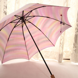 晴雨兼用折畳み日傘『隠れた華の想い』（着物にも洋服にも・一点物） 6枚目の画像